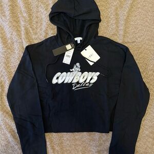 NFL Erin Andrew’s Dallas Cowboys Black Hoodie Cropped NWT
